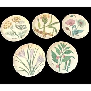 Vintage HORCHOW COLLECTION Set of Six (6) Botanical Garden 8” Salad Plates Japan